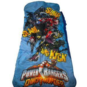 Playhut Power‎ Rangers Dino Thunder Kids Sleeping Bag Blue Slumber Bag 2004 Y2K
